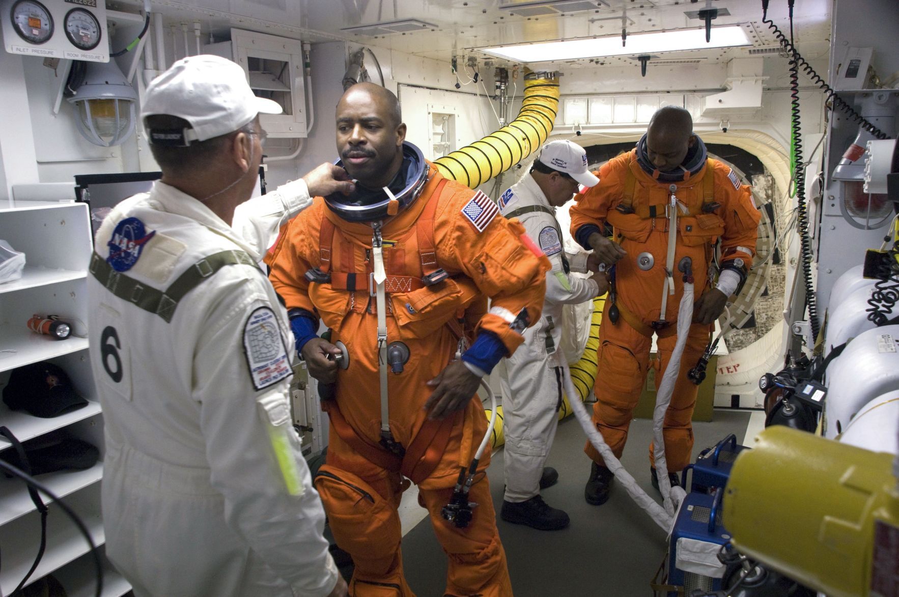 99 - Bobby and I suit up for Space Travel on STS-129 Nov 2009.jpg